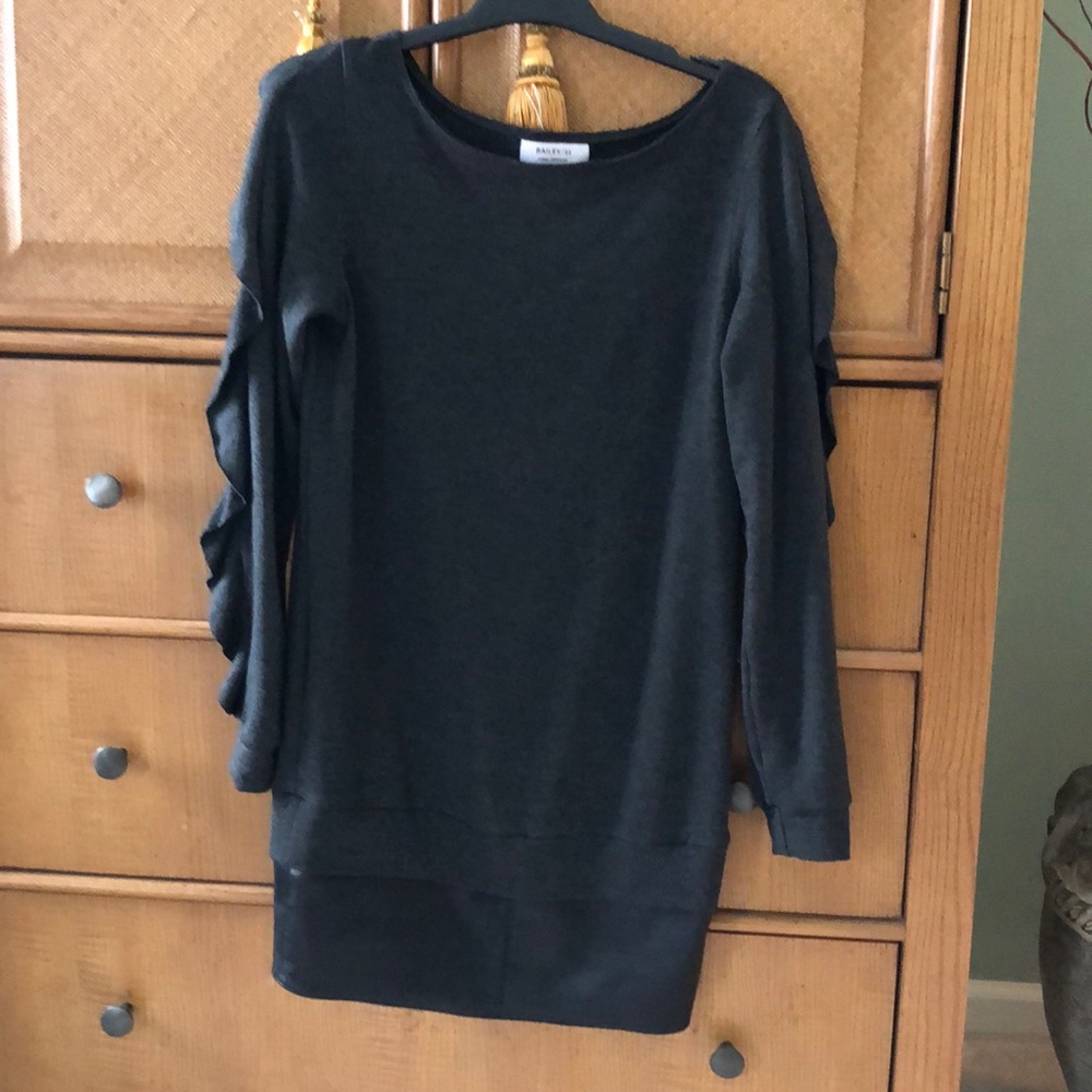 Bailey 44 Dress with faux leather hem - Picture 1 of 3